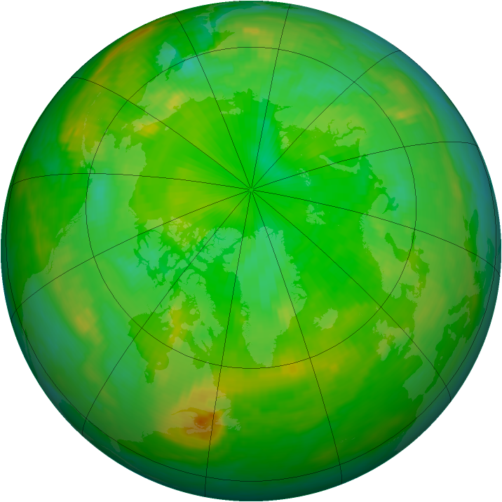 Arctic ozone map for 15 July 1981